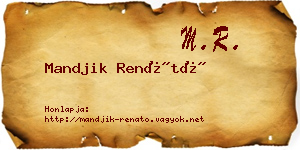 Mandjik Renátó névjegykártya